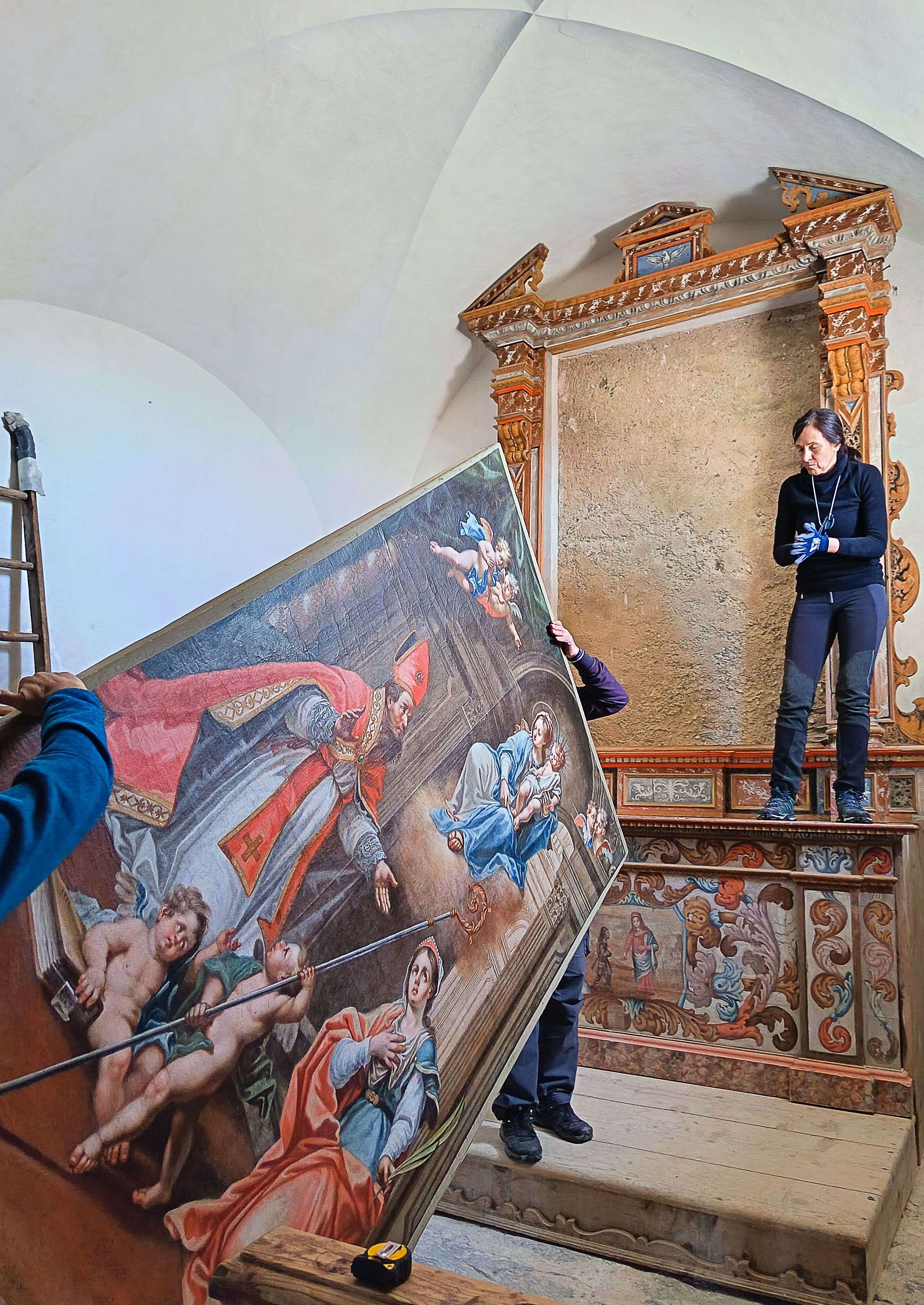 La pala d’altare è tornata a San Romerio
